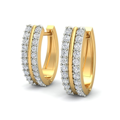 Indian Style Diamond Hoops in 14K Yellow Gold Manufacturer