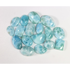 20 Piece Lot Natural Larimar Smooth Cabochon Mix Shape 11X7MM Supplier