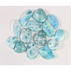 Natural Larimar Smooth Cabochon Front Drilled Mix Shape Supplier