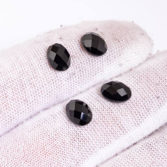 Natural Black Onyx Gemstone Oval Shape Faceted Cut Supplier