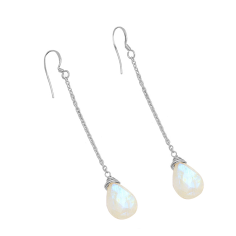 Rainbow Moonstone Gemstone Sterling Silver Earring Exporter