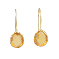 Citrine Gemstone 925 Silver gold plated earrings Exporter