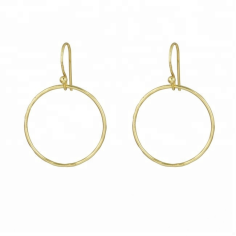 Yellow Gold Plated Dangle Hook Earrings 925 Silver Exporter