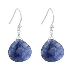 Sapphire Gemstone Silver Dangle Earrings Exporter