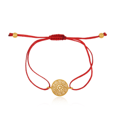 925 Silver Gold Plated Red Color Thread Adjustable Bracelet Exporter