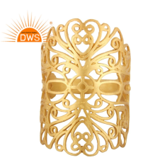 925 Silver Gold Plated Filigree Long Midi Finger Knuckle Ring Supplier