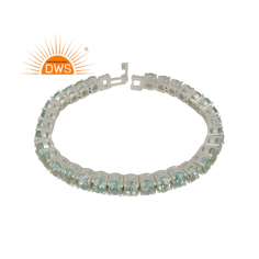 925 Silver Natural Blue Topaz Gemstone Bracelet Exporter