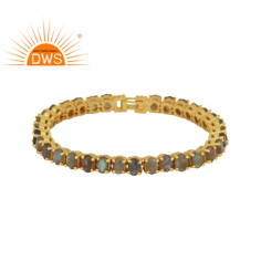 925 Silver Gold Plated Labradorite Gemstone Bracelet Exporter