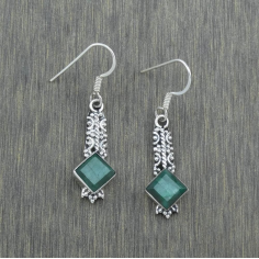 Handcrafted Hot Selling Emerald 925 Sterling Silver Earring Exporter