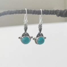 New Design Turquoise Gemstone 925 Silver Earring Exporter