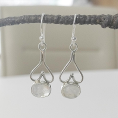 Beautiful Rainbow Moonstone 925 Silver Earring Exporter