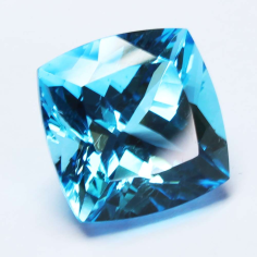 Swiss Blue Topaz Faceted Cushion Cut Loose Gemstone Exporter