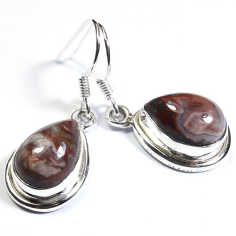 Earrings certified silver red crazy lace agate drop earrings for women Exporter