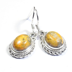 Earrings bumble bee jasper pure silver handmade jewelry Exporter