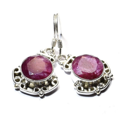 Earrings 925 sterling silver red ruby quartz jewelry for women Exporter