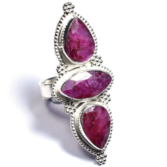 Indian jewellery 925 sterling silver ruby quartz rings Exporter