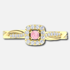 Morganite in Cushion Halo Bridal Ring Supplier