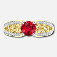 Stand Alone Art Decoration with Ruby in Center Supplier