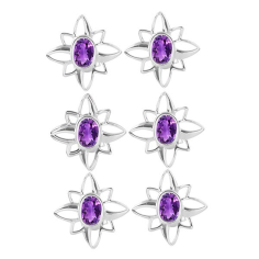 Amethyst Earring Stud 3 Pcs Set Supplier