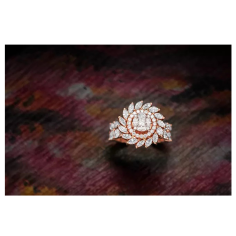 High-Class 18k Solid Gold Natural Real Diamond Ring Exporter
