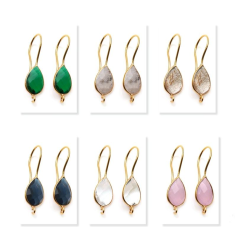 Drop Shape Stone Earrings Exporter