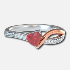 Ruby Heart in Dual Tone Fashion Ring Supplier