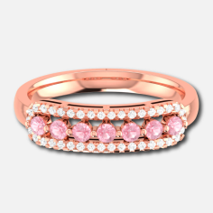 Morganite Elongated Oval Frame Fashion Ring Supplier