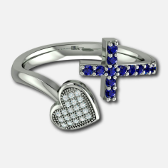 Blue Sapphire Holy Cross Fashion Ring Supplier