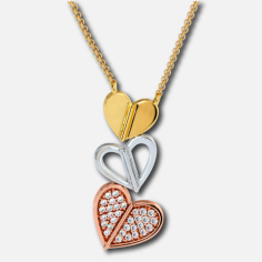 Princess cut diamond pendant with rose gold plating Heart Pendant Manufacturer