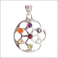 Multi Stone Chakra Silver Pendant Exporter