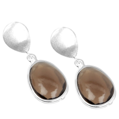 Superb Smoky Quartz 925 Silver Gemstone Earring Exporter