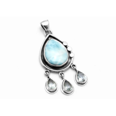 Sterling silver with larimar and blue topaz gemstone Exporter