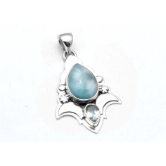 Sterling silver with larimar and blue topaz gemstone Wholesaler