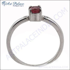 Newest Style Fashion Garnet & CZ Gemstone Silver Ring Exporter