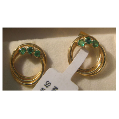 Gold Ear Ring with Emerald Exporter