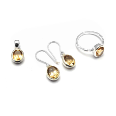 Sterling Silver With Citrine Cut Gemstone Set Exporter