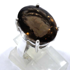 Sterling Silver With Smoky Quartz Cut Gemstone Ring Supplier