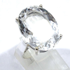 Sterling Silver With Crystal Cut Gemstone Ring Supplier
