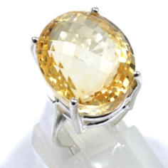 Sterling Silver With Citrine Cut Gemstone Ring Supplier