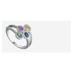 925 Sterling Silver Multi Sapphire Gold Cubic Zircon Designer Ring Exporter