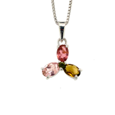 Multi Tourmaline Pendant in 925 Sterling Silver Exporter