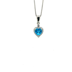 Blue Topaz Pendant in .925 Sterling Silver Exporter