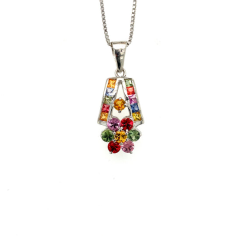 Multi Sapphire Pendant in 925 Sterling Silver Exporter