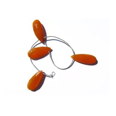 Orange Chalcedony Faceted Elougated Pear Supplier