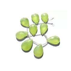 Parrot Green Chalcedony Faceted Focal Pear Pendant Supplier