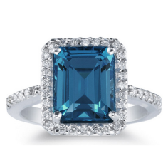 Beautiful Topaz with White Gold Ring Exporter