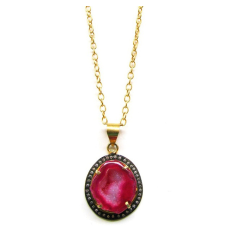 Pink Solar Quartz Druzy gold Plated pendant Exporter