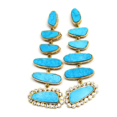 Turquoise gold plated dangle earring Exporter