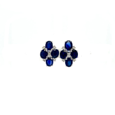 Sapphire and Diamond Earrings in 14K White Gold Wholesaler