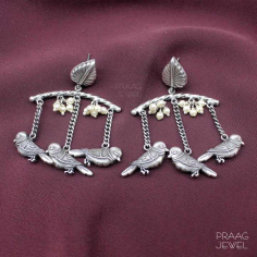 VIHAG SILVER EARRINGS WITH OXIDIZED POLISH EXPORTER